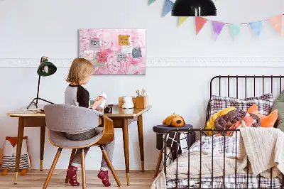 Mágneses tábla filctollal virágzó virágok mintával