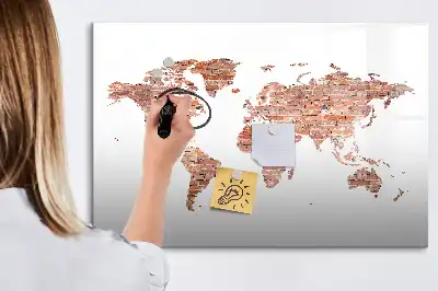 Mágneses törölhető tábla régi térkép téglán mintával