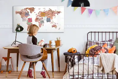Mágneses törölhető tábla régi térkép téglán mintával