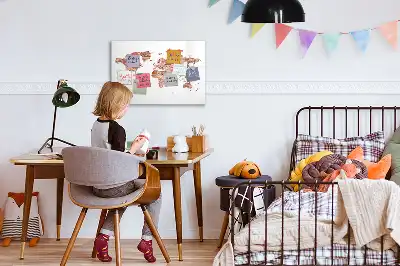 Mágneses törölhető tábla régi térkép téglán mintával