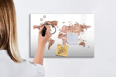 Mágneses törölhető tábla régi térkép téglán mintával