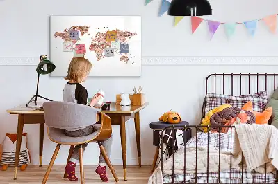 Mágneses törölhető tábla régi térkép téglán mintával