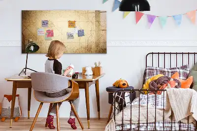 Mágneses törölhető tábla régi világtérkép mintával