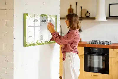 Heti menü mágneses tábla filctollal