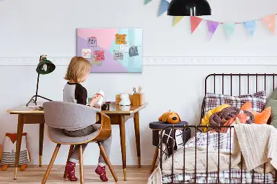 Mágneses törölhető tábla pasztell mintás kivitelben