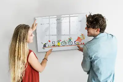 Heti tervező mágneses tábla filctollal