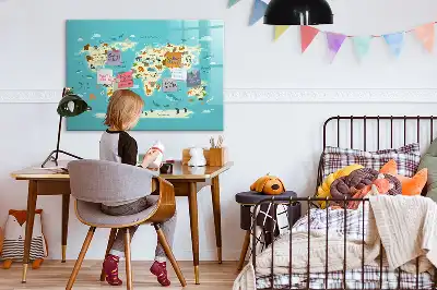Az állatvilág térképe mágneses tábla filctollal