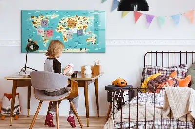 Az állatvilág térképe mágneses tábla filctollal