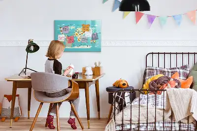 Az állatvilág térképe mágneses tábla filctollal