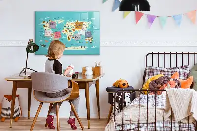 Az állatvilág térképe mágneses tábla filctollal