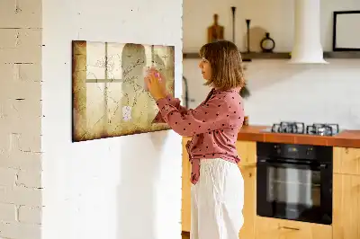 Mágneses törölhető tábla régi világtérkép mintával