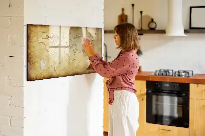 Mágneses törölhető tábla régi világtérkép mintával
