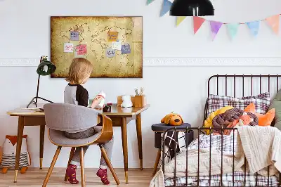 Mágneses törölhető tábla régi világtérkép mintával