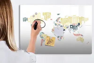 Mágneses tábla filctollal országok nevei témában