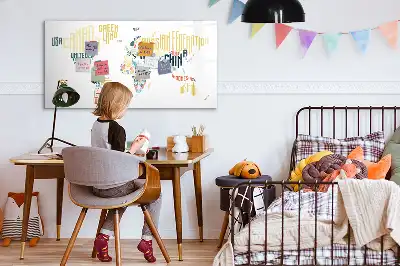 Mágneses tábla filctollal országok nevei témában