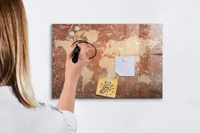 Mágneses törölhető tábla világtérkép mintával