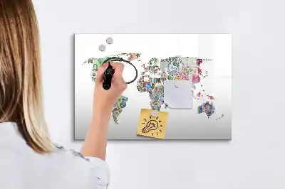 Bankjegy térkép mágneses tábla filctollal