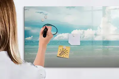 Mágneses tábla filctollal tengeri tájkép mintával
