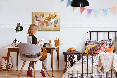 Mágneses világtérkép régi stílusú, filctollal