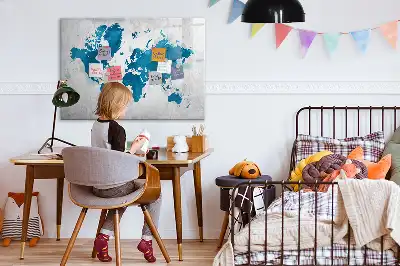 Világtérkép mágneses törölhető tábla mágneses és törölhető felülettel