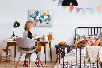 Világtérkép mágneses törölhető tábla mágneses és törölhető felülettel