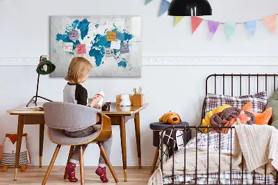 Világtérkép mágneses törölhető tábla mágneses és törölhető felülettel