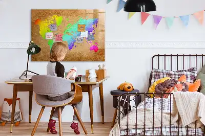 Szivárvány világtérkép mágneses tábla filctollal