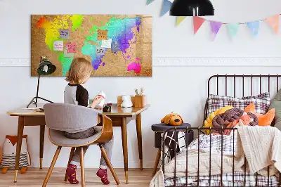 Szivárvány világtérkép mágneses tábla filctollal