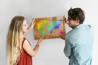Szivárvány világtérkép mágneses tábla filctollal