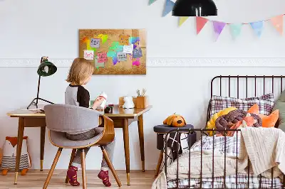 Szivárvány világtérkép mágneses tábla filctollal