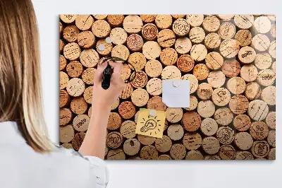 Mágneses tábla filctollal fa borosdugó mintás