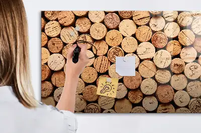 Mágneses tábla filctollal fa borosdugó mintás
