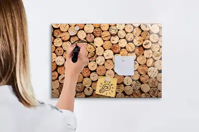 Mágneses tábla filctollal fa borosdugó mintás