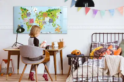 Mágneses törölhető tábla kulturális világtérkép mintával