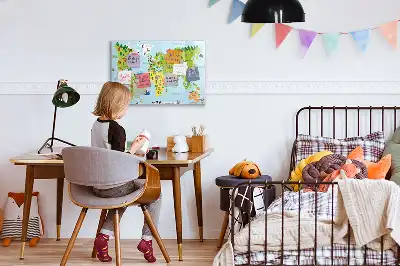 Mágneses törölhető tábla kulturális világtérkép mintával
