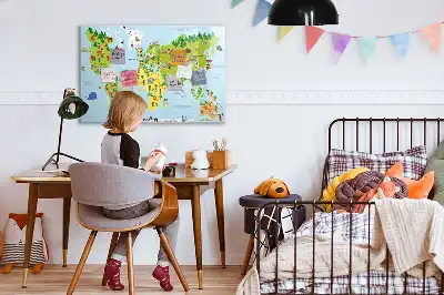 Mágneses törölhető tábla kulturális világtérkép mintával