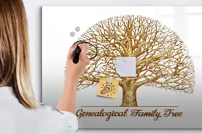 Mágneses tábla filctollal régi családfa mintával