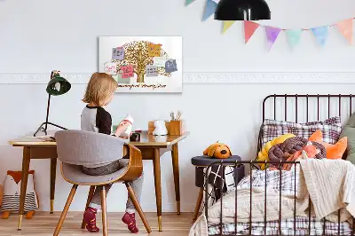 Mágneses tábla filctollal régi családfa mintával
