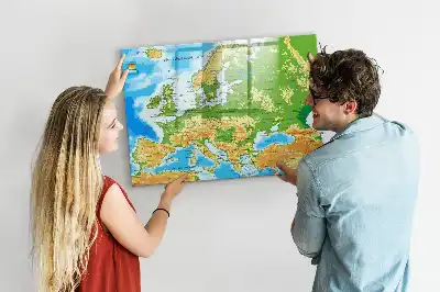 Mágneses törölhető tábla földrajzi világtérképpel