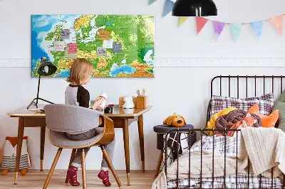 Mágneses törölhető tábla földrajzi világtérképpel
