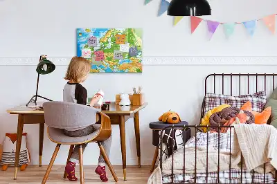 Mágneses törölhető tábla földrajzi világtérképpel