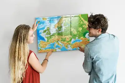 Mágneses törölhető tábla földrajzi világtérképpel
