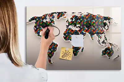 Mágneses törölhető tábla absztrakt világtérkép mintával
