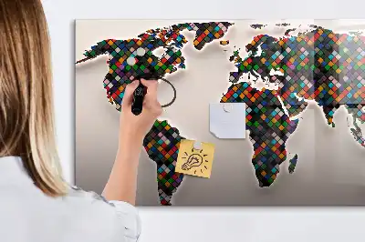 Mágneses törölhető tábla absztrakt világtérkép mintával