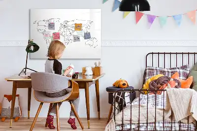 Mágneses törölhető tábla körvonalas világtérkép mintával