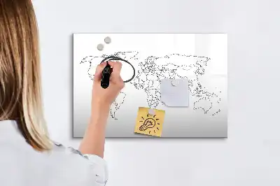 Mágneses törölhető tábla körvonalas világtérkép mintával