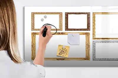 Mágneses tábla filctollal arany kerettel