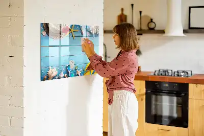 Mágneses törölhető tábla tengerparti mintás változat