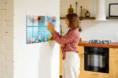 Mágneses törölhető tábla tengerparti mintás változat