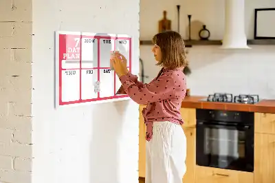 Heti tervező mágneses tábla filctollal
